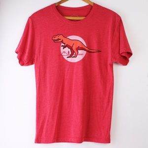 NWOT Cotton Bureau Red Dinosaur Tee-Rex Shirt